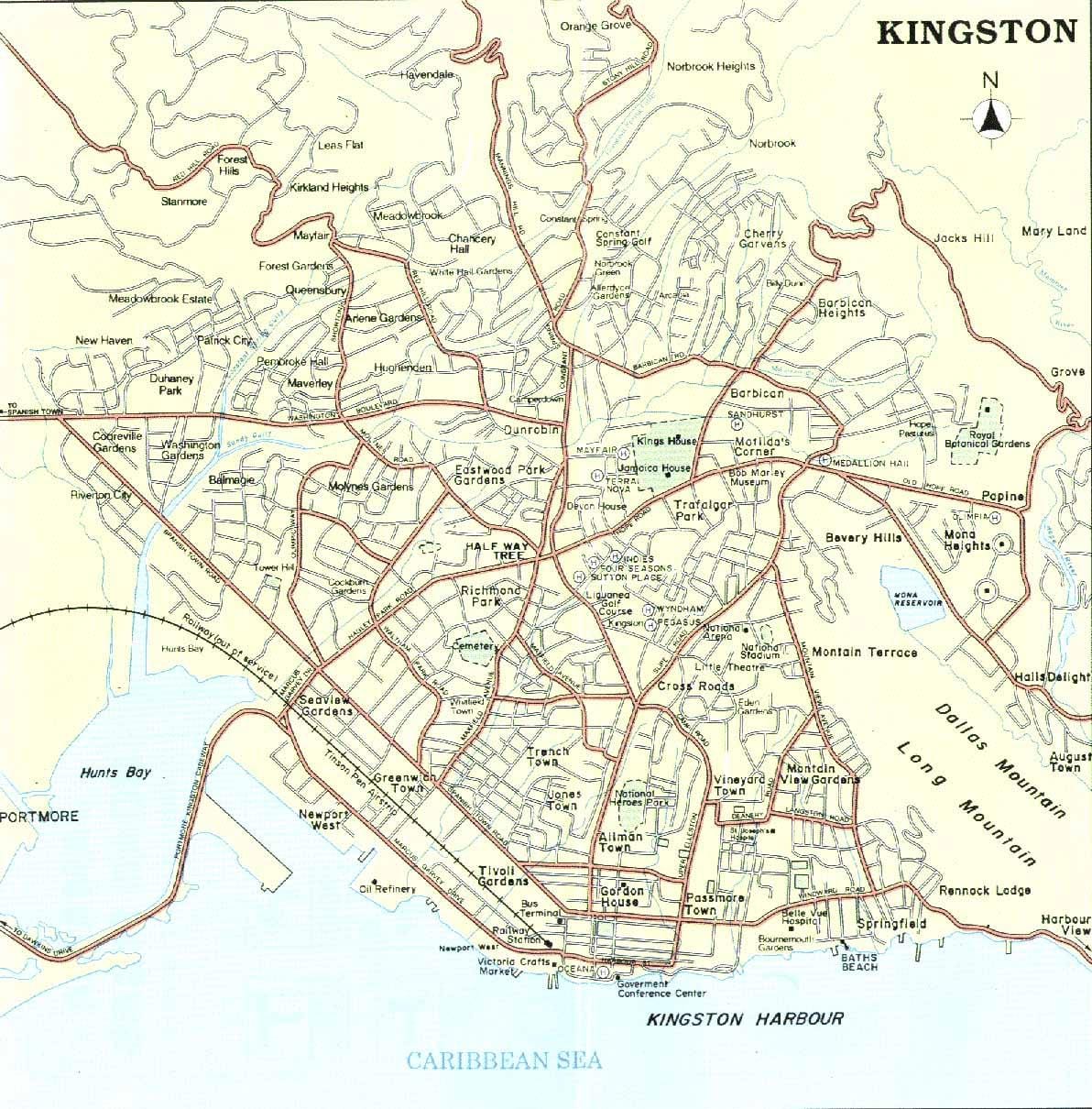 Xəritə ətrafında Kingston Yamayka 