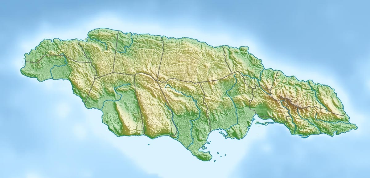 Xəritə relyefin Yamayka
